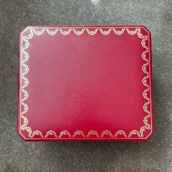 Cartier Red Leather Gold Snap Bracelet Box Gift - Picture 2 of 9